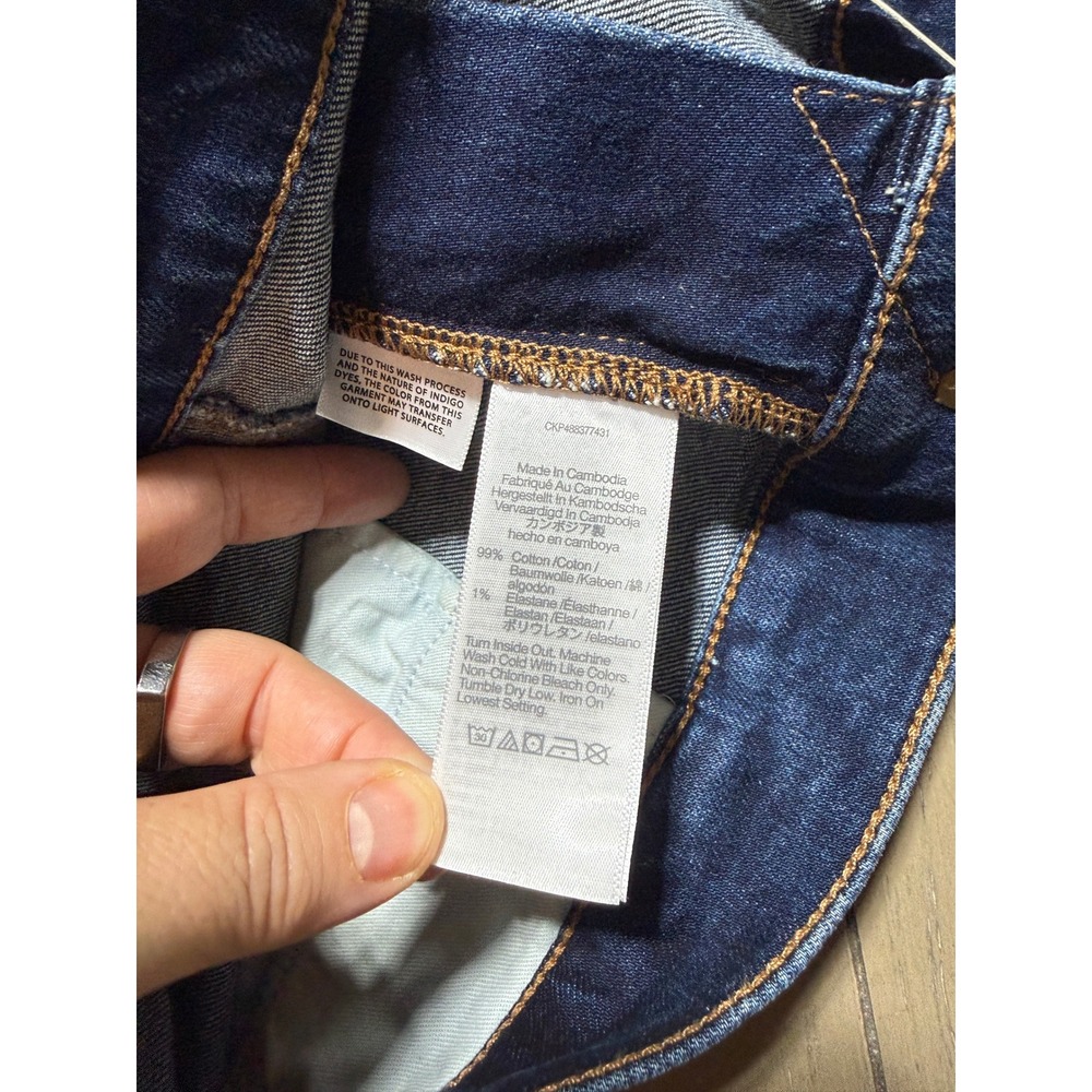 Madewell Emmett Wide-Leg Jeans Womens 33 Blue High Rise Dark Wash Stretch Denim - Picture 10 of 14